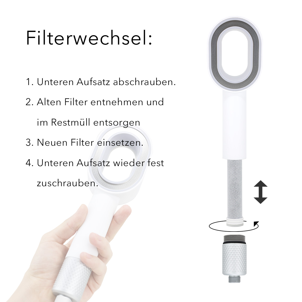 Premium Filterduschkopf - Ersatz Aktivkohlefilter 