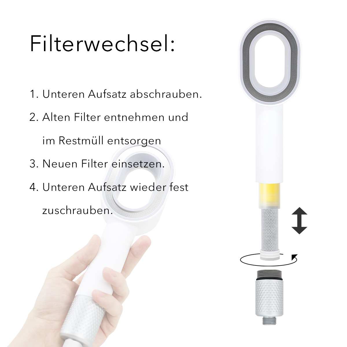 Premium Filterduschkopf - Duftvielfalt 3er-Set – Aktivkohle, Lemon & Lavendel Filter